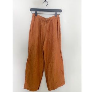 Eileen Fisher Copper Brown Linen Pants